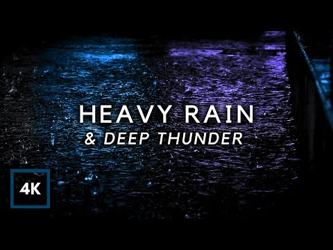 Heavy Rain and Deep Thunder at Night | Fast Insomnia Relief for a Better Sleep