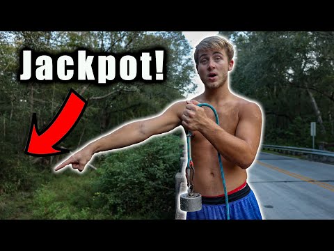 The Most Insane Day Of Magnet Fishing Ever - We Hit The Magnet Fishing Jackpot (Car, Gun and More)
