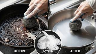 How to Clean Burnt Food off a Frying Pan Using Baking Soda & Vinegar!