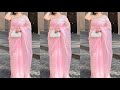 Baby Pink Saree Designs || Beautiful Weeding Wear Embroidery Saree Designs