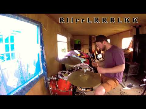 Jack Laws Six stroke roll and kick combination on drum kit. Drum fill. Drum chops