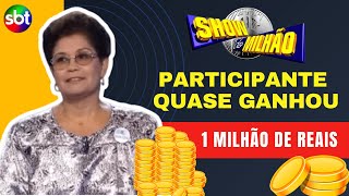 Participante quase ganhou 1 milhão de reais no Show do Milhão