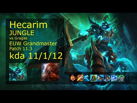 Hecarim vs Gragas Jungle - EUW Grandmaster 11/1/12 Patch 11.3 Gameplay