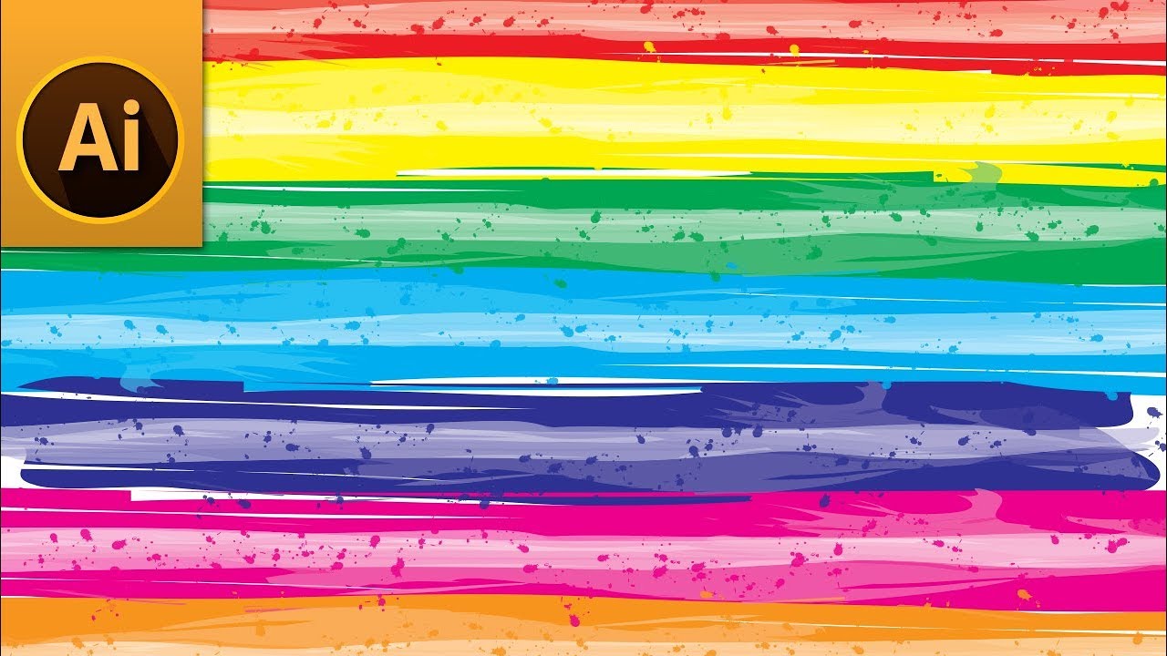 Paint Brush Strokes Background – Illustrator Tutorial