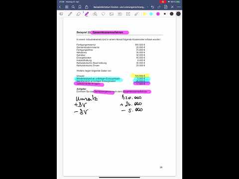 Beispiel 18: Gesamtkostenverfahren
