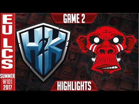 H2K vs Mysterious Monkeys Game 2 Highlights - EU LCS Summer Split 2017 W1D3 - H2K vs MM G2