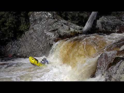 Boofing vertical drops in Packrafts