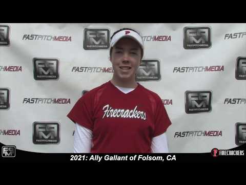 2021 Ally Gallant Pitcher and First Base Softball Skills Video - Firecrackers Leles