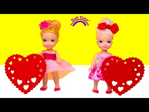 Valentine's day Elsa and Anna toddlers make cards at school