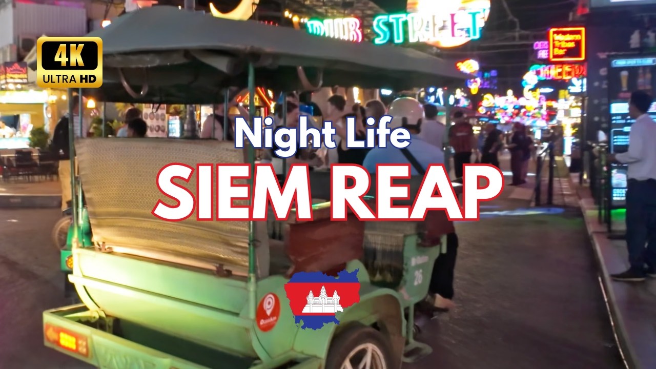 🇰🇭 Night Ride in Siem Reap 2025 – Pub Street, Wat Bo, Markets &amp; More!