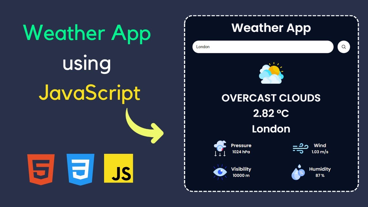 Weather App using HTML CSS and JavaScript