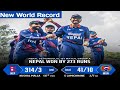 Nepal smashed 314 Runs in T20i Cricket history 😳