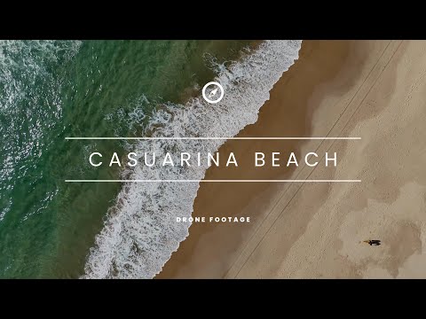 Casuarina Beach 4K Drone Stock Footage, Northern NSW Australia
