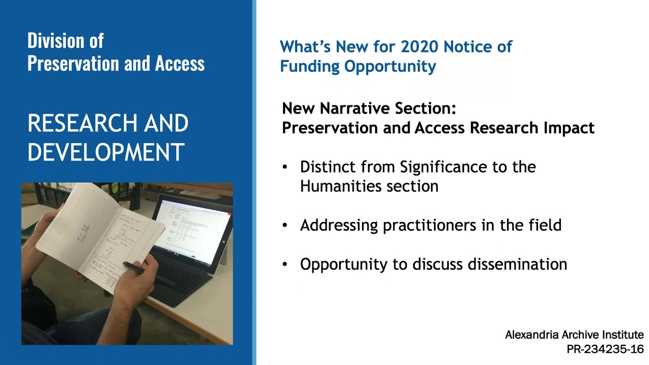 Research and Development Grant Program (NEH Preservation and Access Division) Webinar