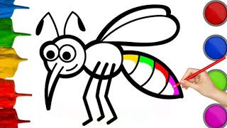 🎨✏️ Easy Mosquito Drawing for Kids | Step-by-Step Drawing Tutorial 🦟