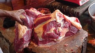 The first morning meat market, Fastest beef cutting knife skills, Amaz