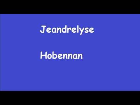 Jeandrelyse Isenia   Hobennan
