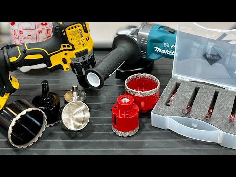 Zestawy wierteł diamentowych Rubi Easy Gres oraz Fora Gres do wiercenia na mokro w płytkach.