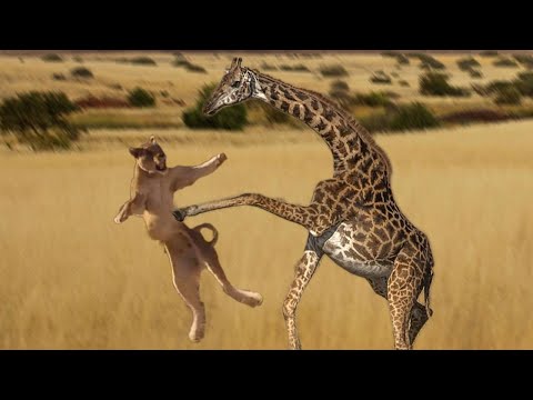 Extremer Kampf Löwe gegen Giraffe #2