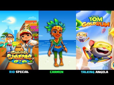 Subway Surfers Rio VS Talking Tom Gold Run Gameplay 'Talking Angela VS Carmen' New update