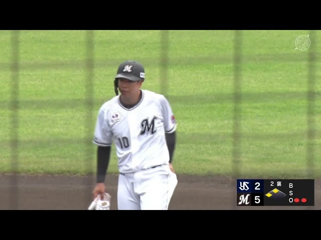 【ファーム】本日3打点目!! マリーンズ・上田希由翔が満塁のチャンスで2点タイムリーヒット!!  2024年6月2日 千葉ロッテマリーンズ 対 東京ヤクルトスワローズ