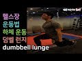 덤벨 런지(dumbbell lunge), 덤벨운동, 하체운동, 전신운동, 운동, 다이어트, 헬스장 운동[건디ROY]