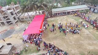 চর রাজিবপুর ভলিবল টুর্নামেন্ট ফাইনাল খেলা আগ মুহূর্তে।