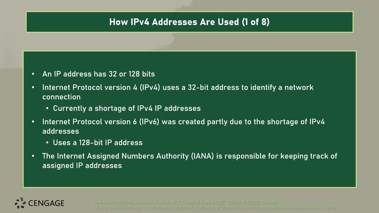 CTS 120 - Ch 08 - Network Infrastructure and Troubleshooting