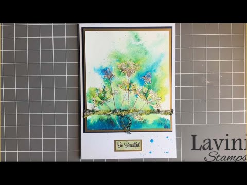 Dandelions in a Brusho Mist by Jo Rice - A Lavinia Stamps Tutorial