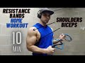 Shoulders & Biceps - 10 Minute Home Workout With Resistance Bands - Great Routine For Muscle Growth