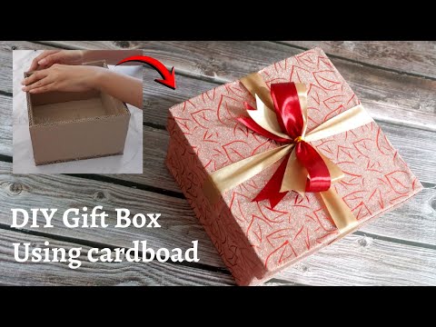 DIY- How to make gift Box using cardboard - gift box tutorial