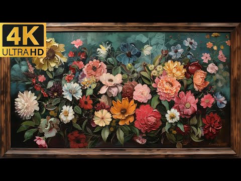 Modern Art Screensaver | FRESH FLORALS Inspired | Stunning Frame TV | 4K Display