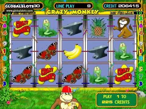 Crazy Monkey videoslot gameplay video GlobalSlots Casino