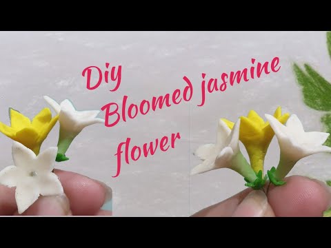 How to make Full Bloomed Jasmine Flower from Air dry clay/Polymer clay/Flexible Clay Step by Step