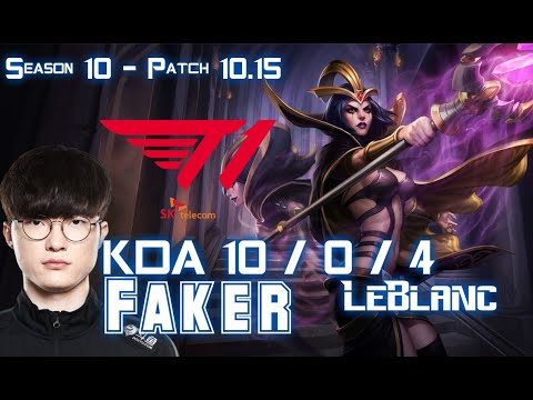T1 Faker LEBLANC vs ZOE Mid - Patch 10.15 KR Ranked