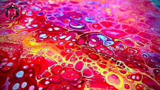 Do YOU SEE IT?!? 🔥 RED HOT 🌶️ Cozy Warm Colors Acrylic Pour Painting Abstract Art Tutorial