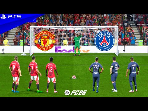 FC 26 | RONALDO MESSI NEYMAR MBAPPE HAALAND VINICIUS YAMAL | MAN UNITED VS PSG - PENALTY SHOOTOUT
