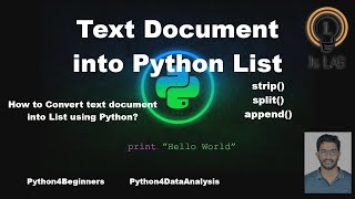 How to Convert Text File into Python List[P16] #Convert Text File to List