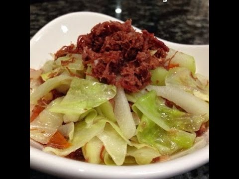 How To Cook CABBAGE And CORN BEEF Yardie Belly Style