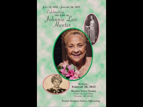Celebrating The Life Of: Johnnie Lou Hunter 02-20-2022