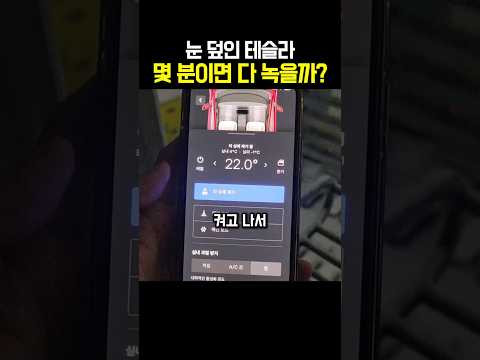 눈 덮인 테슬라 몇 분이면 다 녹을까?