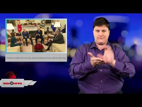 Trump clashes with Pelosi and Schumer in Oval Office meeting (ASL - 12.11.18)