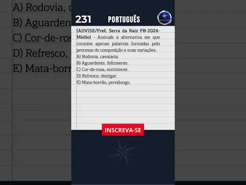 📘 PORTUGUÊS N° 231 - QUESTÃO DE CONCURSO DA PREFEITURA DE SERRA RAIZ PB, BANCA DA ADVISE #shorts