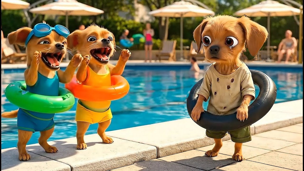 The Poor Puppy Didn’t Have A Swimming Tube, So His Rich Friends Made Fun Of Him | 4K CINEMATIC