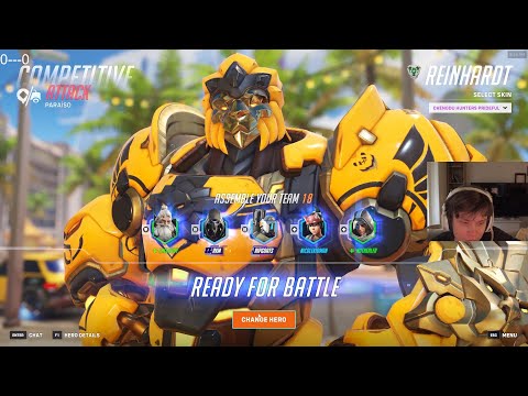 RANK 1 REINHARDT! LHCLOUDY PRO REINHARDT GAMEPLAY OVERWATCH 2 SEASON 16 TOP 500