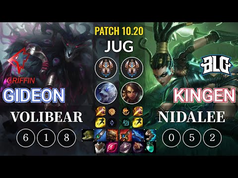 GRF GIDEON Volibear vs BLG Kingen Nidalee Jungle - KR Patch 10.20