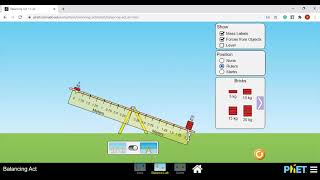 PhET Balancing Act Simulation - Dynamics of Rotation (Part 2)