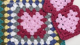 How to Crochet a Heart Granny Square - Classic AND Reversible 🧶💓