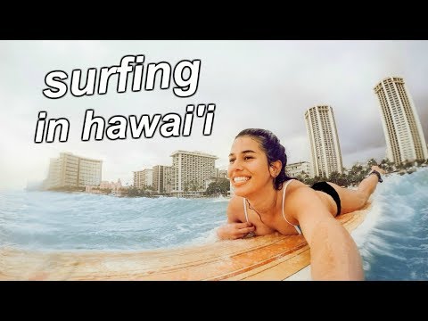 surfing in hawaii with me and hannah meloche!