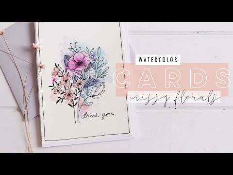 15 Minute Watercolor Cards | Messy Florals